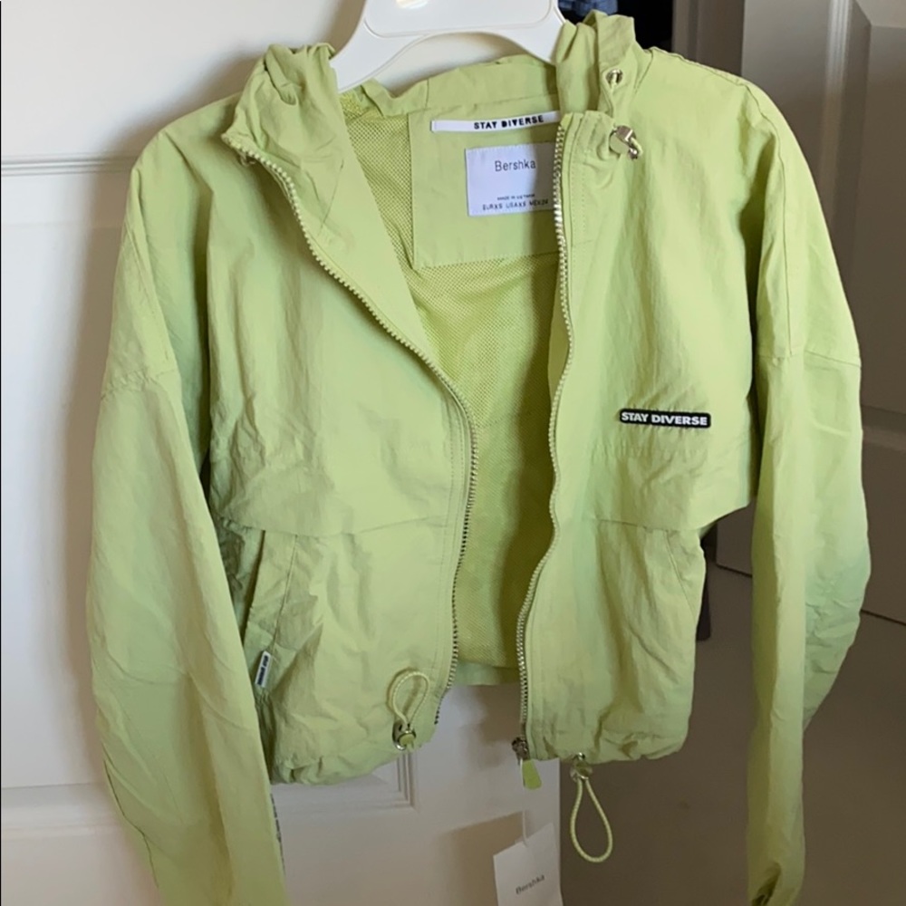 ASOS lime green cropped jacket